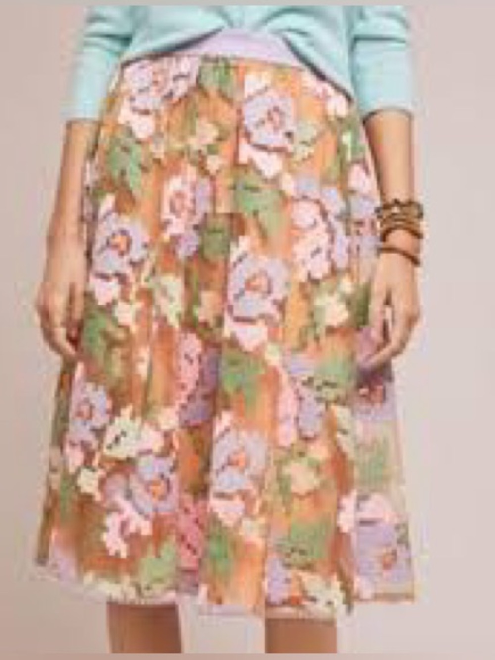 Anthropologie Maeve Pixilated Tulle Midi Skirt Orange Multi Size XS